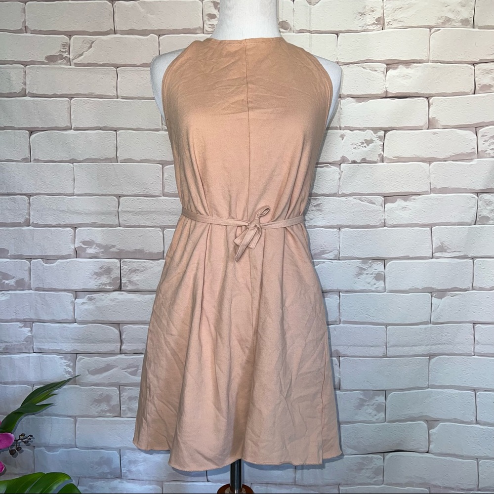 Errant Tunic Open Back Shot Dress Tan in NWT
